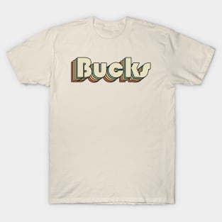 Bucks // Retro Rainbow Typography Style // 70s T-Shirt